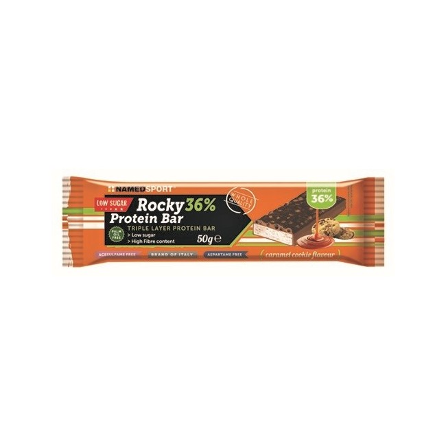 Namedsport Rocky 36% Protein Bar Caramel Cookie Barretta 50 G