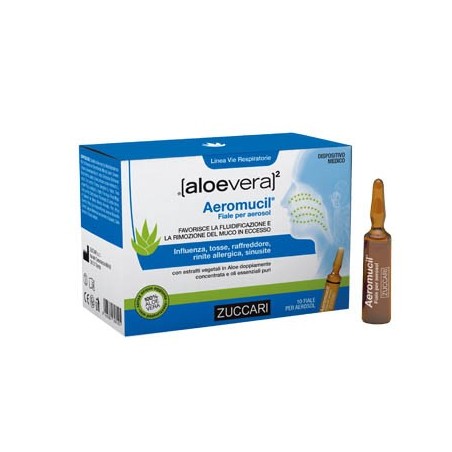 Zuccari Aloevera2 Aeromucil 10 Fiale nebulizzanti 5 Ml