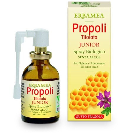 Erbamea Propoli Titolata Spray Junior Biologico gocce 20 Ml