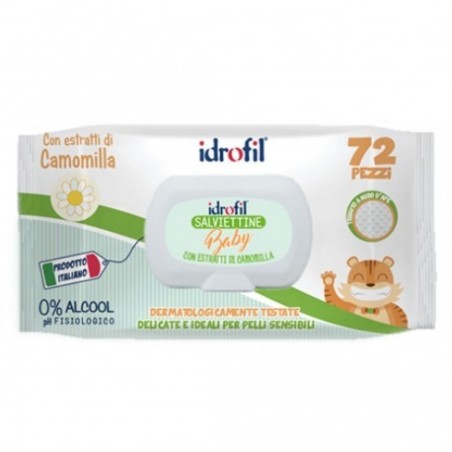 Idrofil Salviettine Baby Camomilla detergenti bambini 72 Pezzi