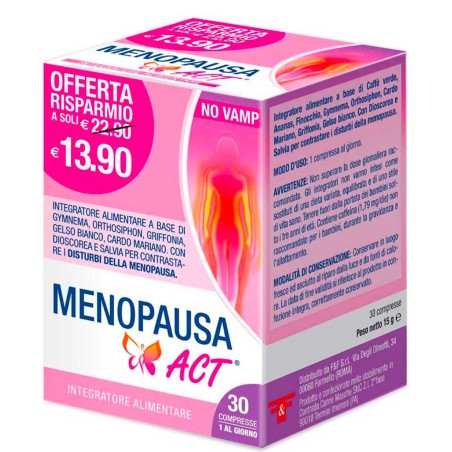 Menopausa act integratore 30 compresse