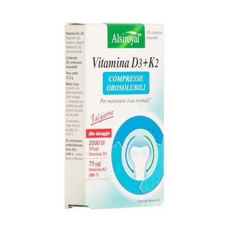 Alsitan Vitamina d3(2000u.i.)+k2 Integratore 30 compresse