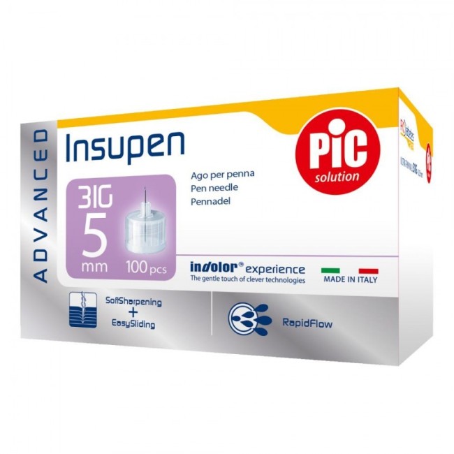 Pic Ago insupen advance gauge 31g x 5 mm 100 pezzi