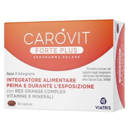 Viatris Carovit forte plus 30 capsule integratore per abbronzatura