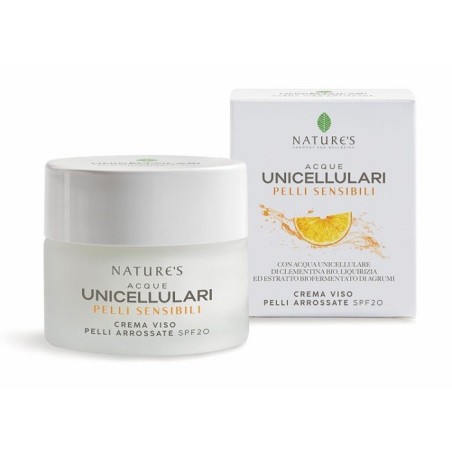 Natures Acque Unicellulari Crema Viso Pelli Arrossate Spf20 50 Ml