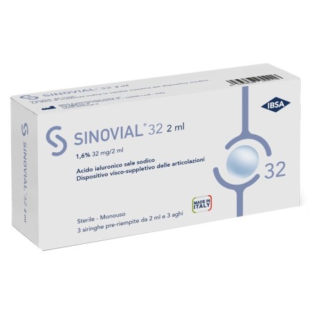 Sinovial 32 siringa acido ialuronico 1,6% 3 pezzi