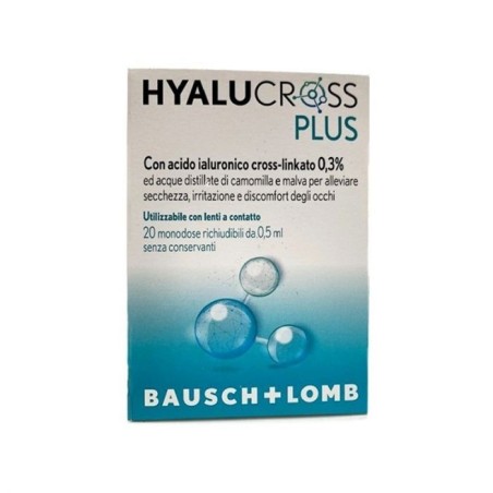 Hyalucross plus collirio 20 flaconcini monodose da 0,5 ml