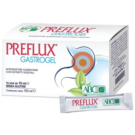 A. B. C. Trading Preflux Gastrogel Integratore 10 Stick Da 15 Ml