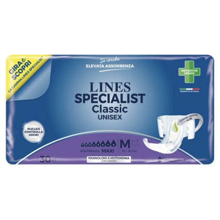 Lines Specialist Pannolone A Mutandina Maxi Misura Media 30 Pezzi