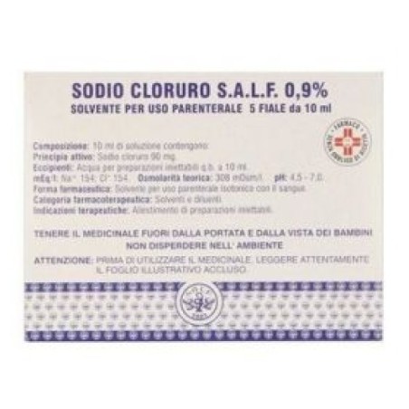 Sodio Cloruro Salf 0,9% Soluzione Fisiologica 5 Flaconi Da 10ml