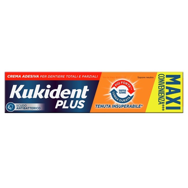 Kukident Plus Doppia Azione Crema Adesiva Dentiere 65 G