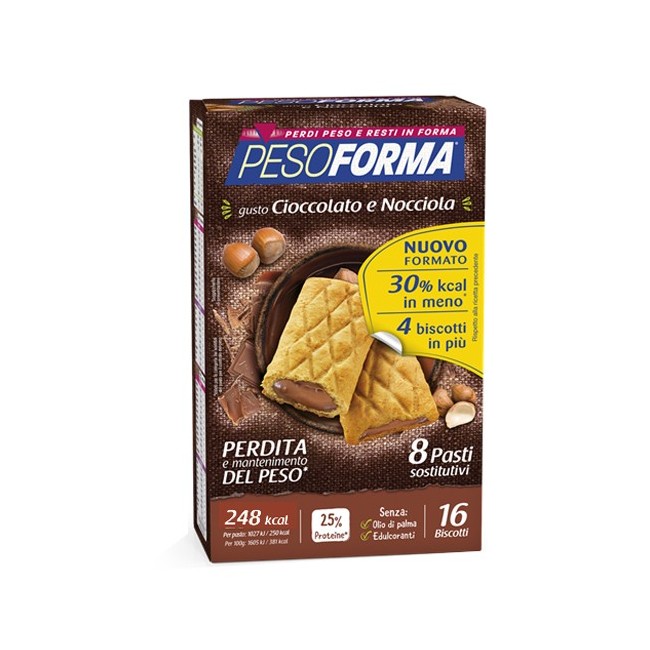 Pesoforma Biscotto Cioccolato Nocciola 16 Pezzi 33 G