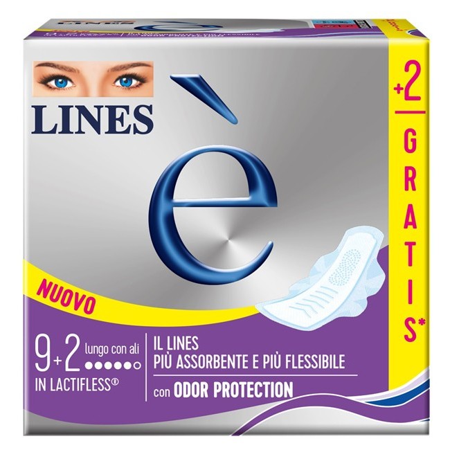 Fater Lines E' Lungo Carry Pack assorbenti 9 + 2 Pezzi