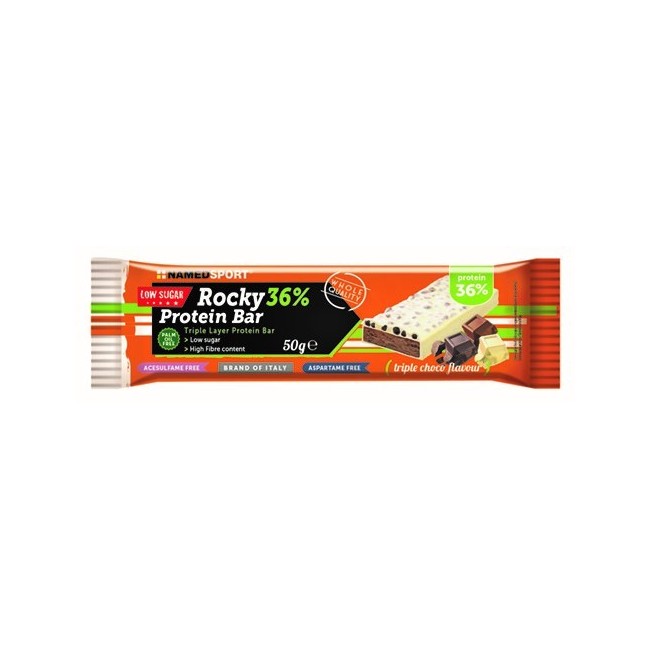 Namedsport Rocky 36% Protein Bar Triple Choco Barretta 50 G