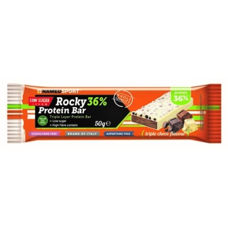 Namedsport Rocky 36% Protein Bar Triple Choco Barretta 50 G