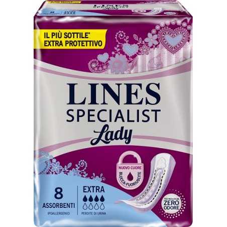 Fater Assorbenti Lines Specialist Lady Extra Ipoallergenici 8 Pezzi