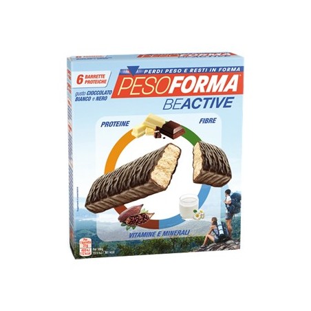 Pesoforma Beactive Barretta Cioccolato Bianco E Nero 6 Pezzi