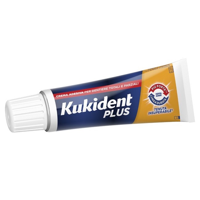 Kukident Plus Doppia Azione Crema adesiva dentiere 40g