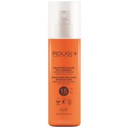 Rougj Solare Spf15 Pelli Sensibili Flacone da 200 ml