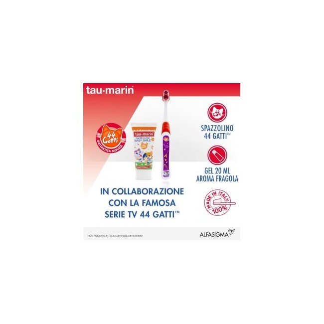 Tau marin set bambini 44 gatti dentifricio fragola 20 ml + spazzolino