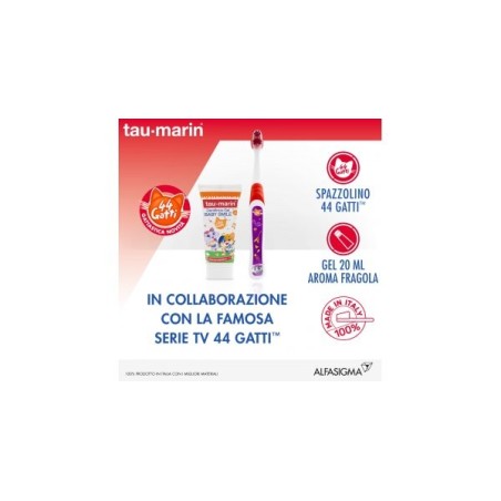 Tau marin set bambini 44 gatti dentifricio fragola 20 ml + spazzolino