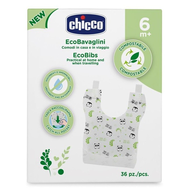 Chicco Bavaglini monouso biodegradabili 36 pezzi