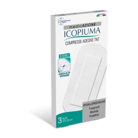 Icopiuma compresse adesive in tnt 10x20cm 3 pezzi