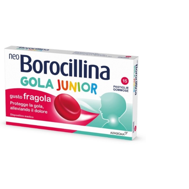 Neoborocillina gola junior 15 pastiglie alla fragola