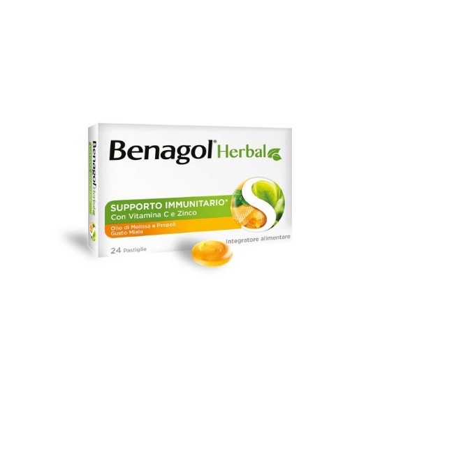 Reckitt Benagol Herbal Miele Difese Immunitarie 24 pastiglie