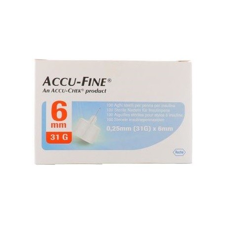 Ago Accu-fine G31 6mm 100 Aghi Roche - Para-Farmacia Bosciaclub