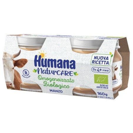 Humana Omogeneizzato Manzo Biologico 2 Pezzi 80 G