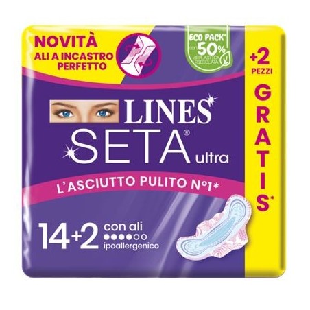 Fater Lines Seta Ultra Assorbenti Ali 14+2 Pezzi